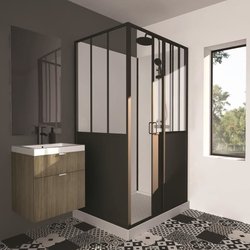 DUSCHKABINE 90X120X220 INDUSTRIAL STYLE SCHWARZ