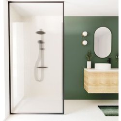 Paroi fixe - HOME GENERATION - Only noir rainure - 120 x 210-265 cm