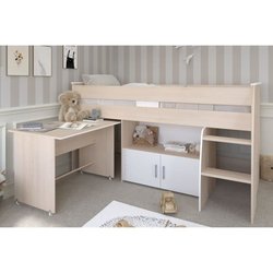 ZOLA Kinder-Kombibett - Modern - Acacia / Weiß - 90 x 200 cm