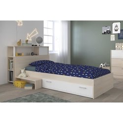CHARLEMAGNE Set Bett + Kopfteil mit Aufbewahrung - Moderner Stil - Aka