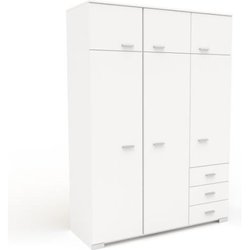 Moderner weißer Schlafzimmerschrank  COSMOS  L 146 cm  6 Türen, 3 S