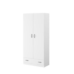 VARIA Kleiderschrank mit 2 Türen, weißes Dekor B78 cm