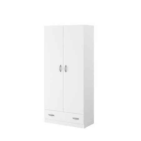VARIA Kleiderschrank mit 2 Türen, weißes Dekor B78 cm