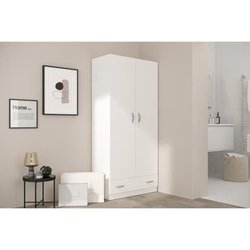 VARIA Kleiderschrank mit 2 Türen, weißes Dekor B78 cm