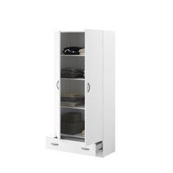 VARIA Kleiderschrank mit 2 Türen, weißes Dekor B78 cm