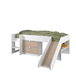 Kinderschiebebett - Jackson Oak und White Decor - Boxspring inklusive 