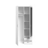 Armoire VARIA - Décor blanc - 2 portes battantes + 1 miroir + 2 tiroir