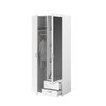 Armoire VARIA - Décor blanc - 2 portes battantes + 1 miroir + 2 tiroir