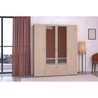 Armoire VARIA - Décor chene - 4 portes - 2 tiroirs - Portes centrales 
