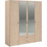 VARIA Kleiderschrank  Dekor Eiche und Weiß  4 Türen  2 Schubladen 