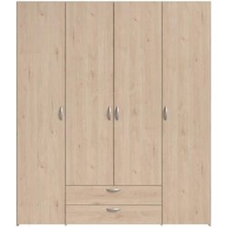 VARIA Schlafzimmerschrank  Spanplatte  Dekor Eiche und Weiß  4 Türe