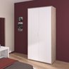 Schlafzimmerschrank - AALBORG - Weiß / Eiche - 2 Türen - 100 x 50,2 x 