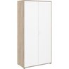 Schlafzimmerschrank - AALBORG - Weiß / Eiche - 2 Türen - 100 x 50,2 x 