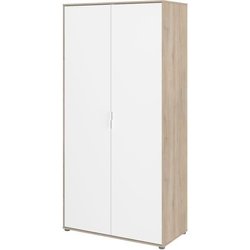 Schlafzimmerschrank - AALBORG - Weiß / Eiche - 2 Türen - 100 x 50,2 x 