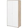 Schlafzimmerschrank - AALBORG - Weiß / Eiche - 2 Türen - 100 x 50,2 x 