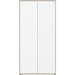 Schlafzimmerschrank - AALBORG - Weiß / Eiche - 2 Türen - 100 x 50,2 x 