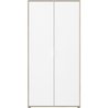 Schlafzimmerschrank - AALBORG - Weiß / Eiche - 2 Türen - 100 x 50,2 x 
