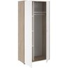 Schlafzimmerschrank - AALBORG - Weiß / Eiche - 2 Türen - 100 x 50,2 x 
