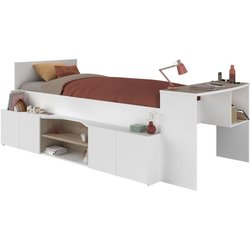 Lit combiné enfant avec rangements et bureau CLoe - 90 x 200 cm - Déco