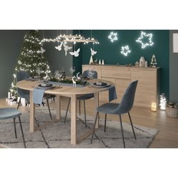 Ausziehbarer runder Tisch und Buffet-Set - BETTY - Eiche - PARISOT