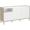 Niedriges Sideboard - MORPHOS - Weißdekor / Eiche - 3 Türen - PARISOT