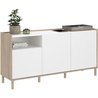 Niedriges Sideboard - MORPHOS - Weißdekor / Eiche - 3 Türen - PARISOT