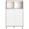 Hohes Sideboard - MORPHOS - Weiß / Eichendekor - 2 Türen - PARISOT