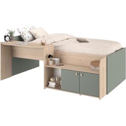 Kinder-Kombibett 90x190/200 cm JADE - Eiche / Celadongrün - Schreibtis