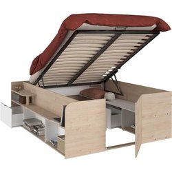 ODYSSEE Bett mit Stauraum für Erwachsene  140 x 190/200 cm  Mit hoch