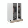 Komplettes Schlafzimmer - AALBORG - Skandinavisch - Weiß / Eiche - Bet