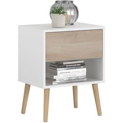 Komplettes Schlafzimmer - AALBORG - Skandinavisch - Weiß/Eiche - Bett 