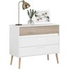 Chambre complete - AALBORG - Scandinave - Blanc / Chene - Lit 160 x 20