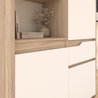 Hohes Sideboard - BETTY - Weiß / Eiche - 3 Türen - 1 Schublade - PARIS