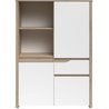 Hohes Sideboard - BETTY - Weiß / Eiche - 3 Türen - 1 Schublade - PARIS