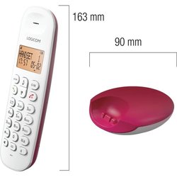 Teléfono inalámbrico fijo - LOGICOM - DECT ILOA 150 SOLO - Frambuesa -