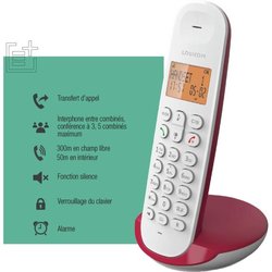 Teléfono inalámbrico fijo - LOGICOM - DECT ILOA 150 SOLO - Frambuesa -