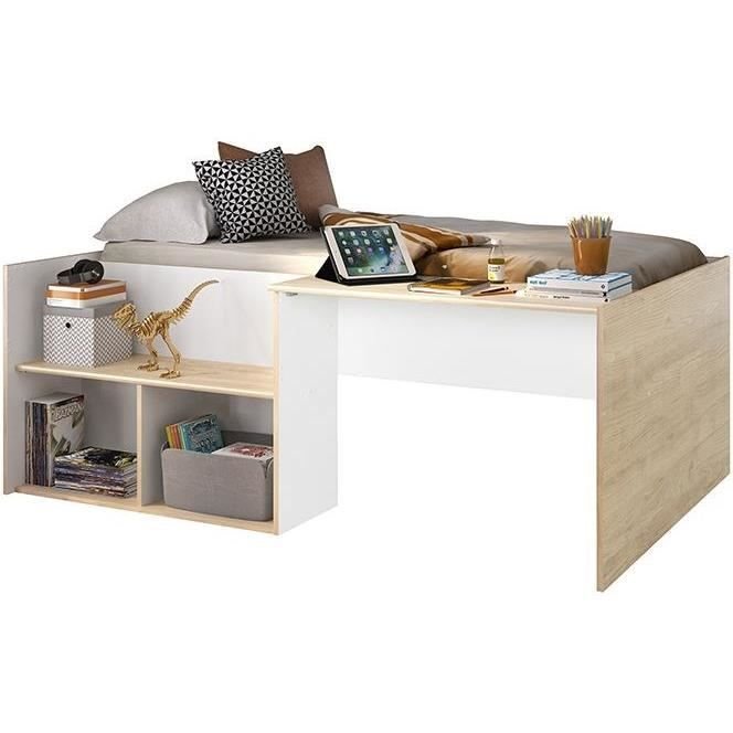 Kombi-Kinderbett OSCAR  90 x 190 cm  Eiche hell / Weiß  Diagone
