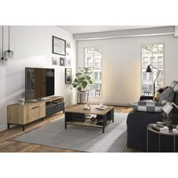 TV-Schrank und Couchtisch-Set  TRUST  Eiche / Schwarz  GAMI