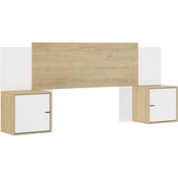 Tete de lit - ALIX - Extensible - Châtaignier naturel / Blanc - 246/22
