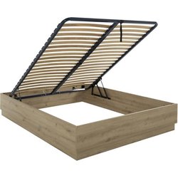 Bett mit Stauraum - TIDY - 140 x 190 cm - Eiche / Ecru - inklusive Lat