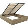 Bett mit Stauraum - TIDY - 140 x 190 cm - Eiche / Ecru - inklusive Lat