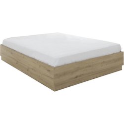 Bett mit Stauraum - TIDY - 160 x 200 cm - Eiche / Ecru - inklusive Lat