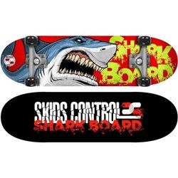 Stempel Skateboard 28 x 8 shark Skids Control