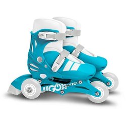 2 in 1 Inlineskates - STAMP - SKIDS CONTROL - 3 Rollen - Größe 27-30 -
