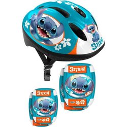Set con Casco y protecciones con coderas y rodilleras - DISNEY - STITC