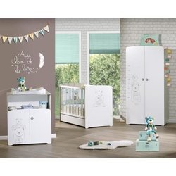 Chambre bébé trio Teddy: lit 120x60, commode a langer et armoire - Bab
