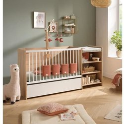 BABY PRICE UP Kombibett 120x60 cm - Umwandelbar in 90x190 - Mit Regale