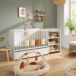 Lit bébé combiné - 120x60cm - Evolutif en 90x190cm - Babyprice First -