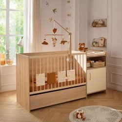 Kombibett - 120 x 60 cm - Umbaubar auf 90 x 190 cm - CHARLIE - SAUTHON