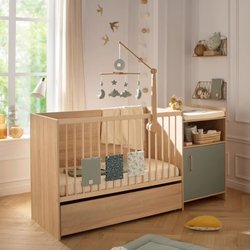 Kombibett - 120 x 60 cm - Umbaubar auf 90 x 190 cm - CHARLIE - SAUTHON